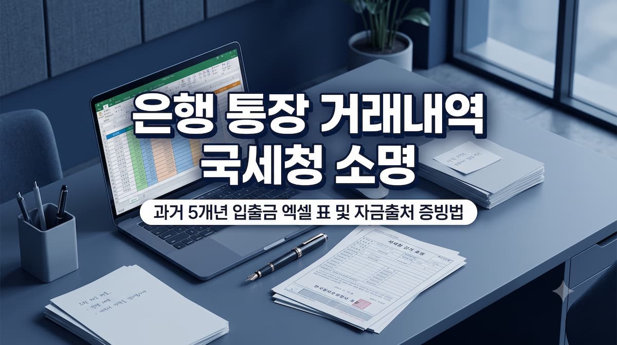은행 통장 거래내역 국세청 소명을 위한 과거 5년 치 계좌 원장 및 엑셀 분석 가이드라인