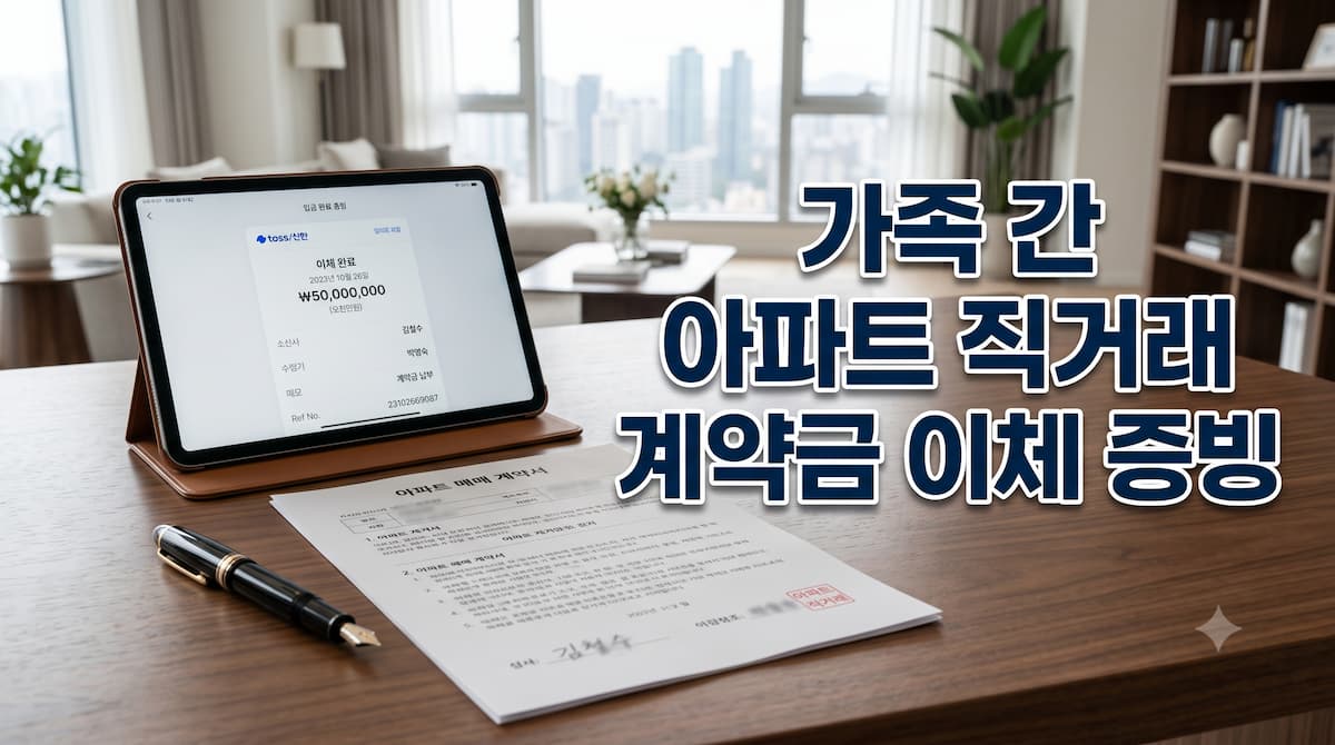 가족 간 아파트 직거래 계약금 10% 계좌 이체 영수증 및 증빙 보관 가이드 대표 썸네일