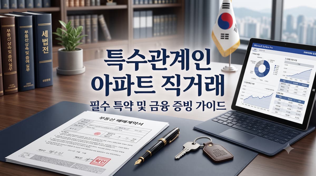 특수관계인 아파트 직거래 계약서 필수 특약 5대 조항과 금융 증빙 관리 가이드
