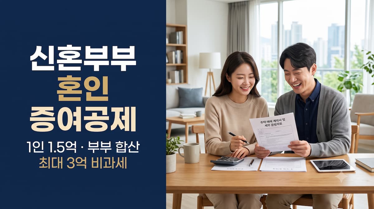 신혼부부 혼인 증여공제 1.5억 원과 부부 합산 3억 원 비과세를 활용한 주택 취득 자금조달계획서 작성 핵심 가이드